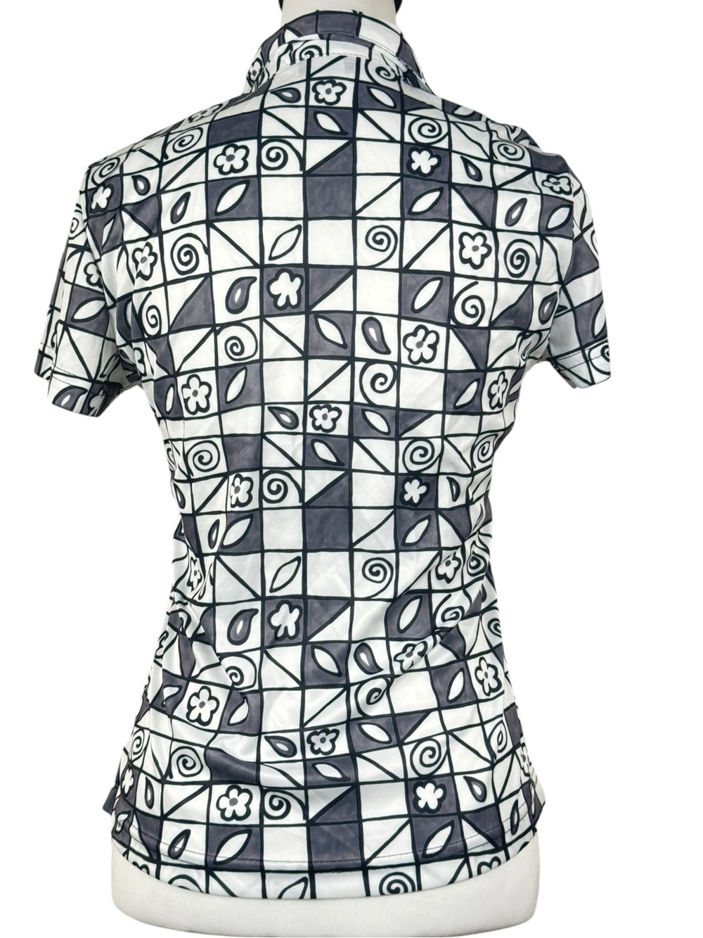 Y2K Vintage In Charge Floral Abstract Button Down Short Sleeve Shirt Medium - Picture 3 of 7